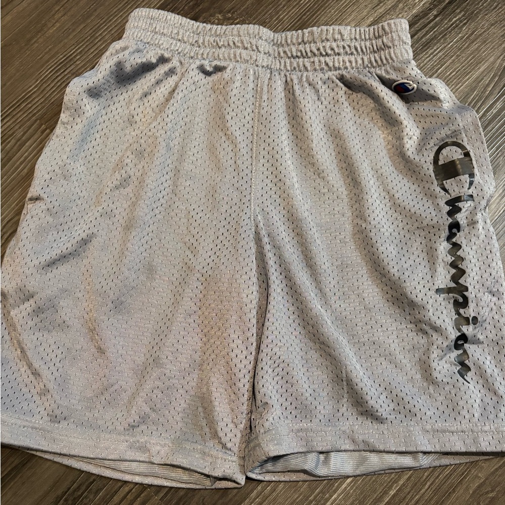 Champion Light Gray Boys Medium Athletic Shorts